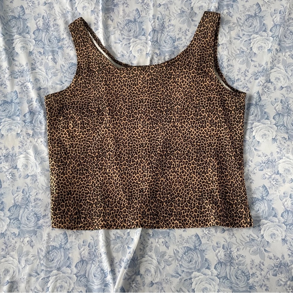 Vintage Tank Top 14 Large Cheetah Animal Print Bratz Rave 90s Aesthetic Stretchy